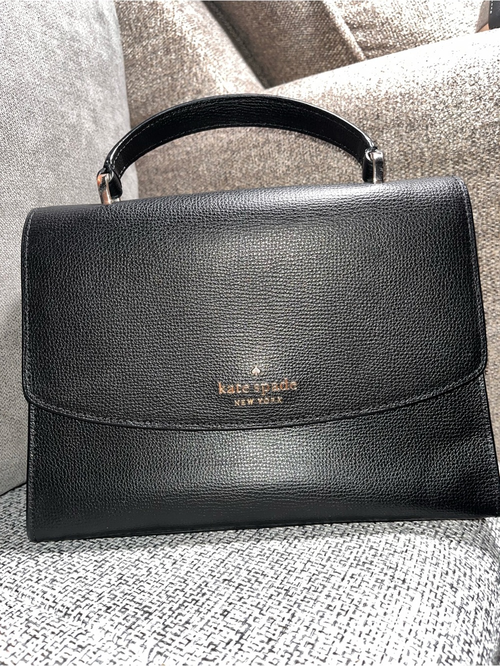 kate spade Black Pebbled Leather Top-Handle Satchel